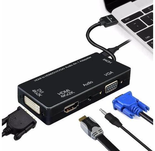 Main image of 4in1 All in One HDMI to HDMI VGA DVI Audio With Micro USB Converter Adapter Cabl