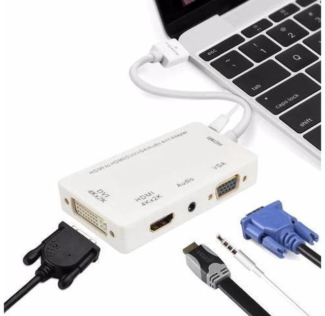 Alt view image 4 of 6 - 4in1 All in One HDMI to HDMI VGA DVI Audio With Micro USB Converter Adapter Cabl