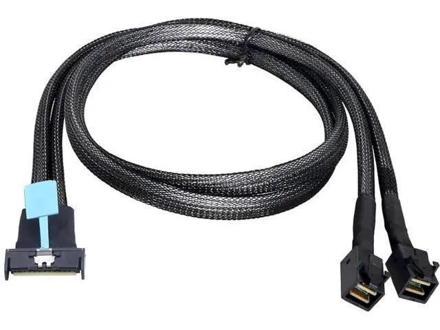 Alt view image 2 of 6 - PCIe Gen5 MCIO 8X 8i to Dual Mini SAS HD SFF-8643 Server Cable, 32G H
