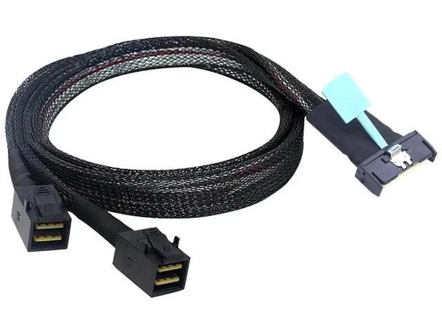 Alt view image 5 of 6 - PCIe Gen5 MCIO 8X 8i to Dual Mini SAS HD SFF-8643 Server Cable, 32G H