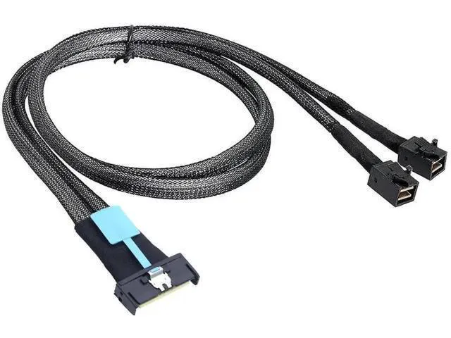 Alt view image 6 of 6 - PCIe Gen5 MCIO 8X 8i to Dual Mini SAS HD SFF-8643 Server Cable, 32G H