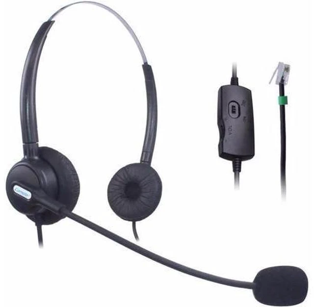 Main image of Wantek Call Center Phone Headset for Polycom SoundPoint 300 301 430 5