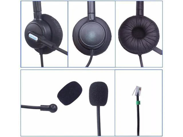 Alt view image 4 of 5 - Wantek Call Center Phone Headset for Polycom SoundPoint 300 301 430 5