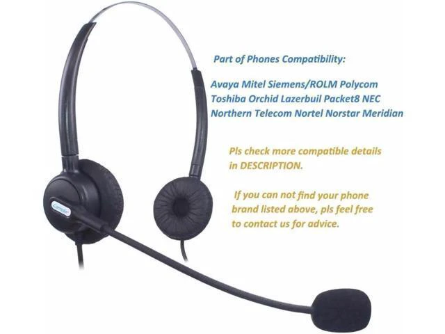 Alt view image 5 of 5 - Wantek Call Center Phone Headset for Polycom SoundPoint 300 301 430 5