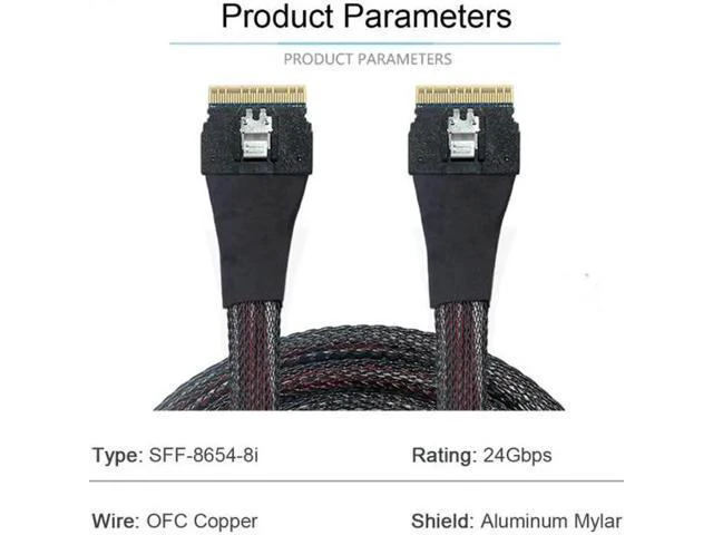Alt view image 2 of 7 - SF-028 PCI-E Slimline SAS 4.0 SFF-8654 8i 74pin Host to SFF-8654 74Pi