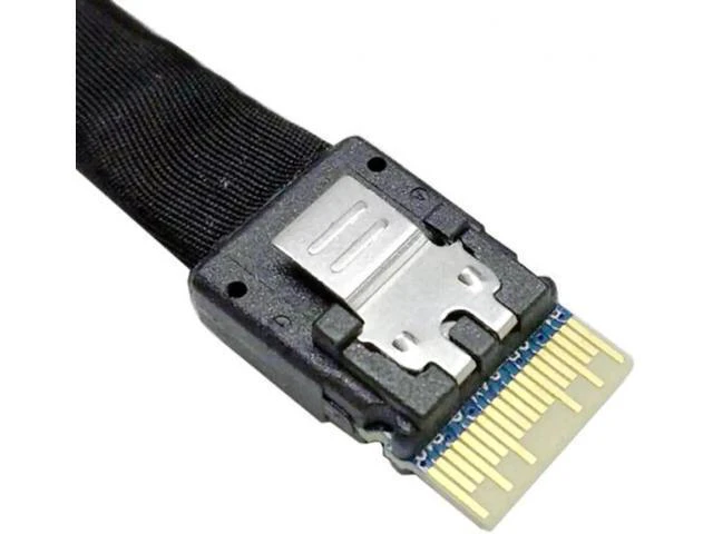 Alt view image 3 of 7 - SF-098 Slim Line SAS 4.0 SFF-8654 4i 38pin Host to HD Mini SAS 4i SFF