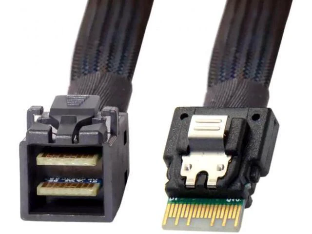 Alt view image 4 of 7 - SF-098 Slim Line SAS 4.0 SFF-8654 4i 38pin Host to HD Mini SAS 4i SFF