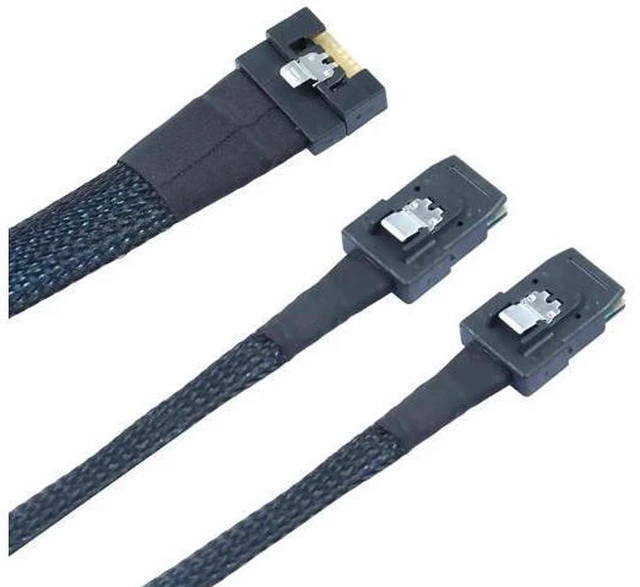 Main image of SlimSAS SFF-8654 8i 4.0 to Dual SAS 8087 Cable \u2013 32AWG 24G High