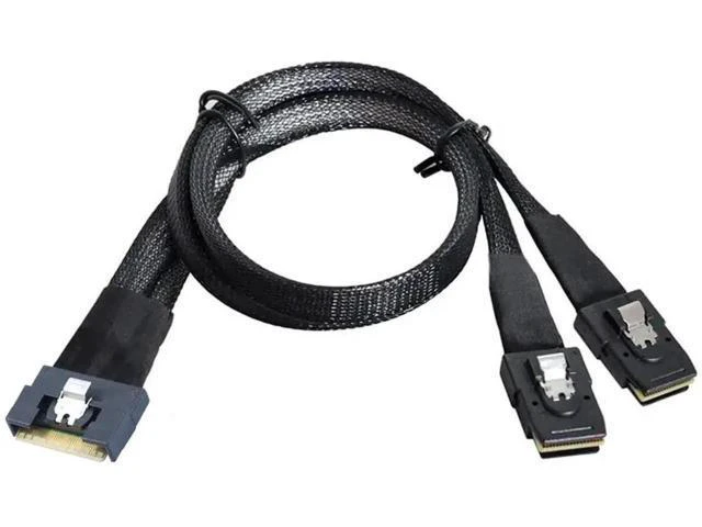Alt view image 2 of 6 - SlimSAS SFF-8654 8i 4.0 to Dual SAS 8087 Cable \u2013 32AWG 24G High