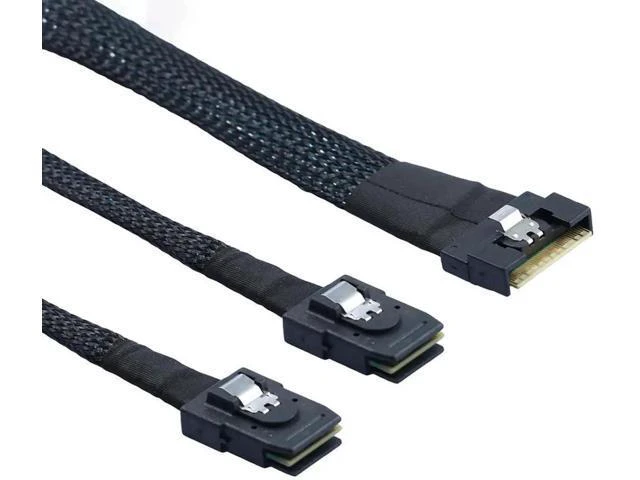 Alt view image 3 of 6 - SFF-8654 8i 4.0 to Dual SAS 8087 Cable \u2013 32AWG 24G High-Speed Se