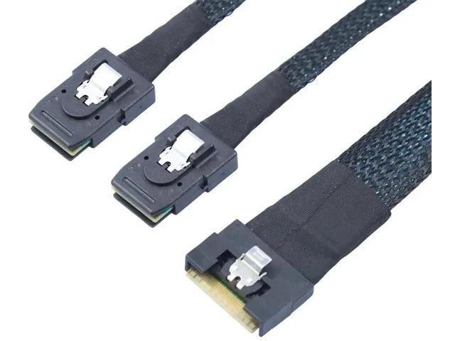 Alt view image 6 of 6 - SFF-8654 8i 4.0 to Dual SAS 8087 Cable \u2013 32AWG 24G High-Speed Se