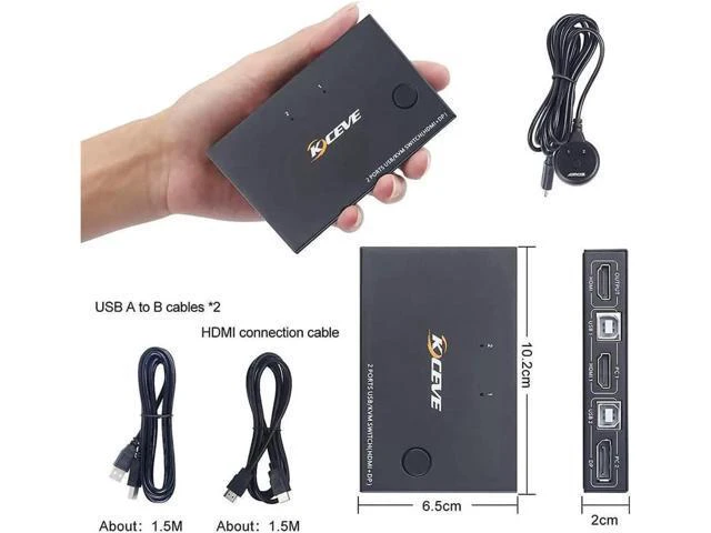 Alt view image 5 of 7 - Aomoproing 2 Ports Displayport HDMI KVM Switch Box, Displayport and HDMI KVM Swi