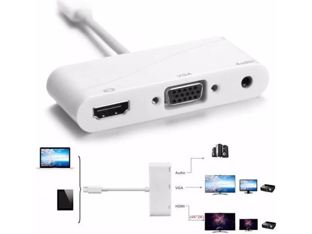 Alt view image 2 of 6 - High-End USB 3.1 Type-C To HDMI VGA Audio HD High Definition Adapter Converter W