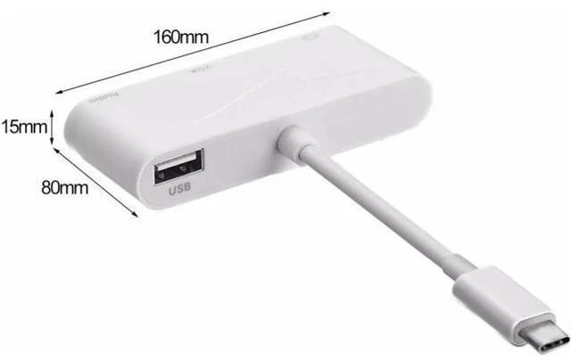 Alt view image 4 of 6 - High-End USB 3.1 Type-C To HDMI VGA Audio HD High Definition Adapter Converter W