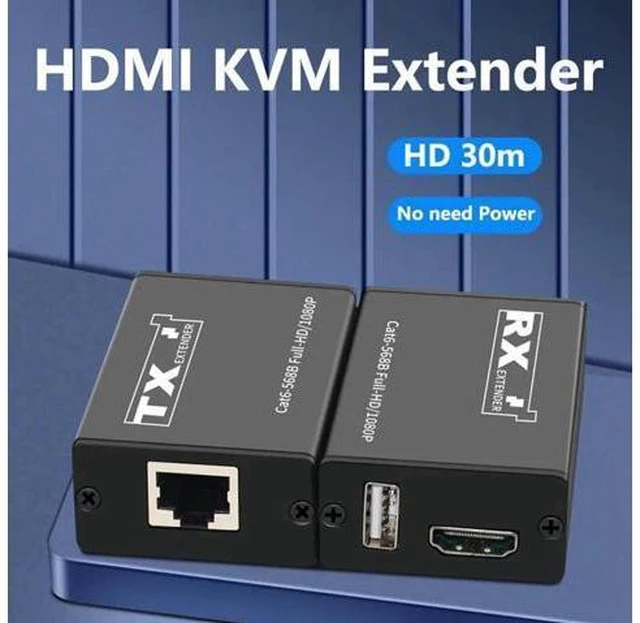 Main image of 30M USB KVM HDMI Extender Over Cat6 Network Cable HDMI To Rj45 Ethernet Converte