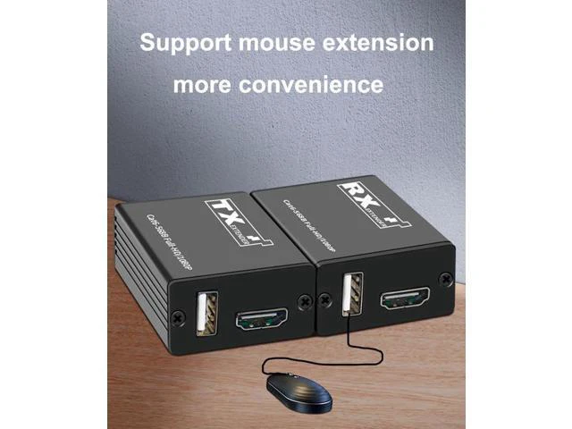Alt view image 4 of 6 - 30M USB KVM HDMI Extender Over Cat6 Network Cable HDMI To Rj45 Ethernet Converte