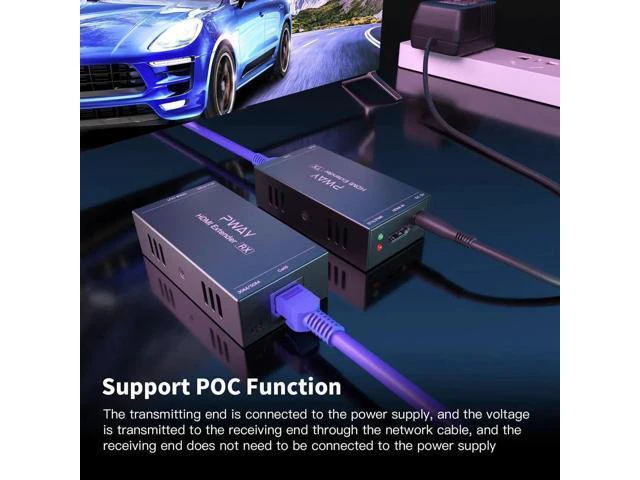 Alt view image 2 of 6 - Audio Video Converter For PC Ps5 TV Monitor HDMI KVM extender 60M over cat5/6 et