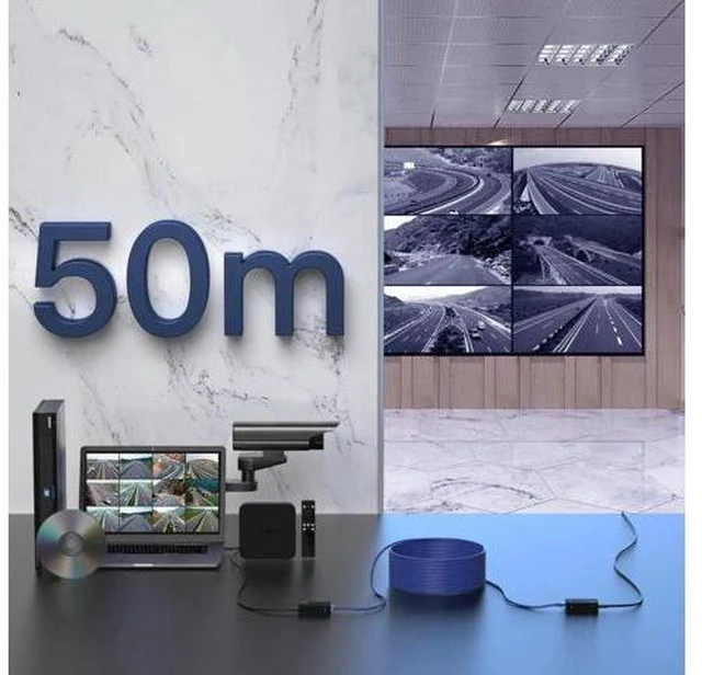 Alt view image 5 of 6 - HDMI KVM extender 50M over cat5/6 Ethernet Cable 1080P USB KVM HDMI Extende Audi