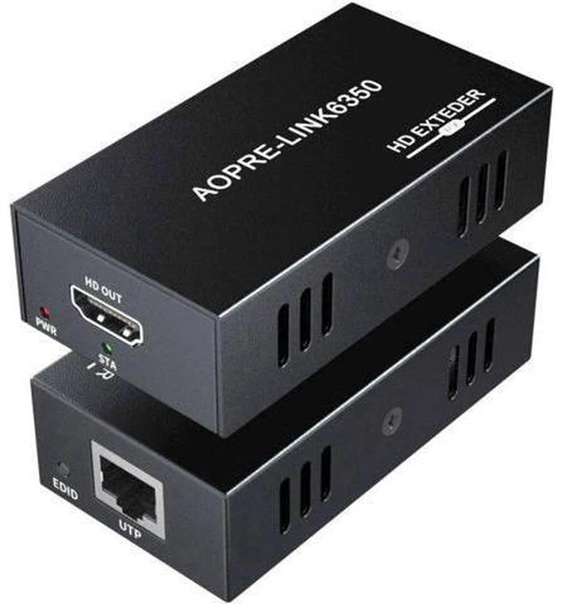 Alt view image 6 of 6 - HDMI KVM extender 50M over cat5/6 Ethernet Cable 1080P USB KVM HDMI Extende Audi