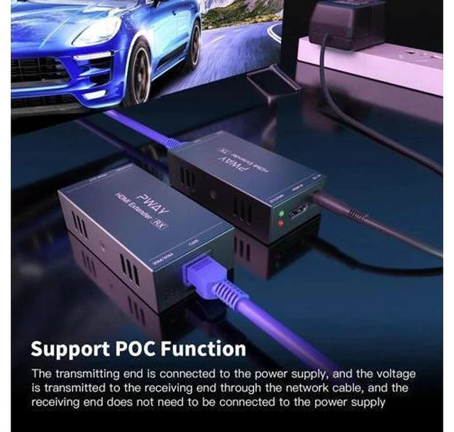 Main image of HDMI KVM extender 50M over cat5/6 Ethernet Cable 1080P USB KVM HDMI Extende Audi