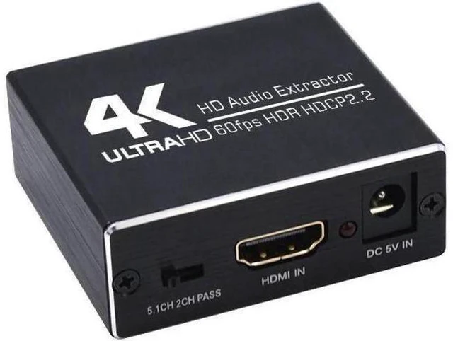 Alt view image 2 of 6 - 4K/60HZ HDMI Audio Extractor HDMI 2.0 Stereo Extractor Converter Optical TOSLINK