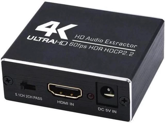 Alt view image 3 of 6 - 4K/60HZ HDMI Audio Extractor HDMI 2.0 Stereo Extractor Converter Optical TOSLINK