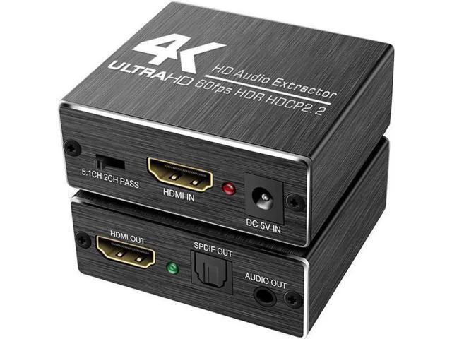 Alt view image 4 of 6 - 4K/60HZ HDMI Audio Extractor HDMI 2.0 Stereo Extractor Converter Optical TOSLINK