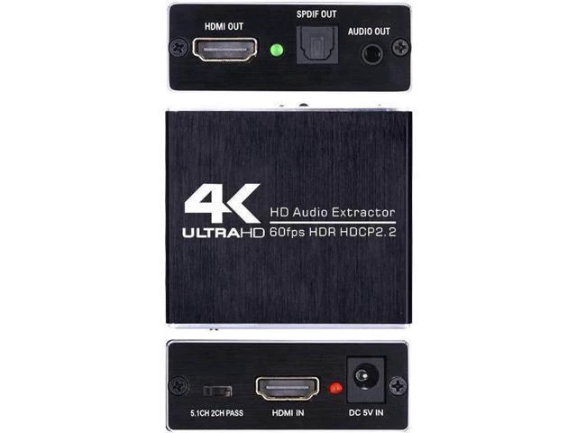 Alt view image 5 of 6 - 4K/60HZ HDMI Audio Extractor HDMI 2.0 Stereo Extractor Converter Optical TOSLINK