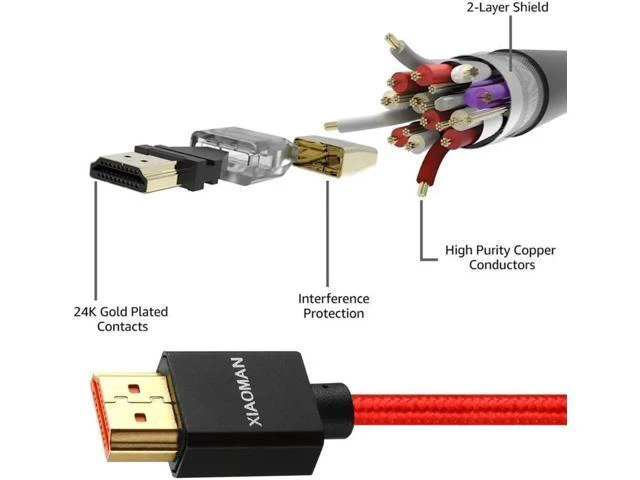 Alt view image 2 of 6 - Cable 2.0 4K HDMI to HDMI Adapter Video Game Cable for Xiaomi Projector Nintend