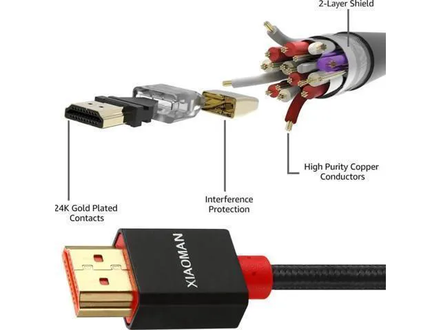 Alt view image 3 of 6 - Cable 2.0 4K HDMI to HDMI Adapter Video Game Cable for Xiaomi Projector Nintend