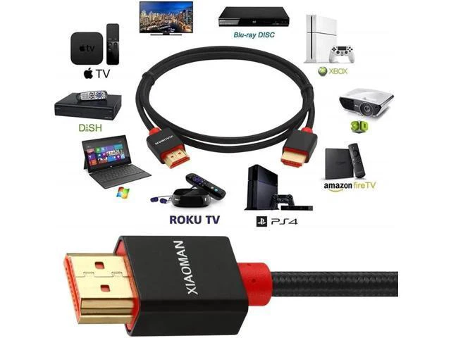 Alt view image 6 of 6 - Cable 2.0 4K HDMI to HDMI Adapter Video Game Cable for Xiaomi Projector Nintend