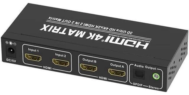 Main image of 4K*2K@60Hz 2x2 HDMI Matrix Switcher 4K HDMI Video Switch SPDIF Stereo Audio Extr