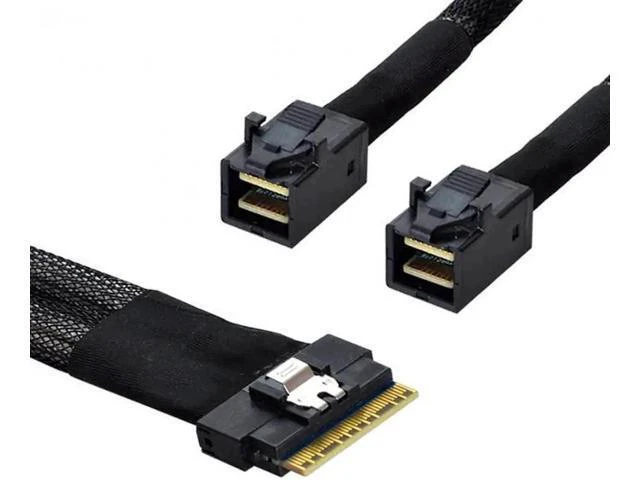 Alt view image 4 of 7 - SF-010 PCI-E Ultraport Slimline SAS Slim 4.0 SFF-8654 8i 74pin to Dua