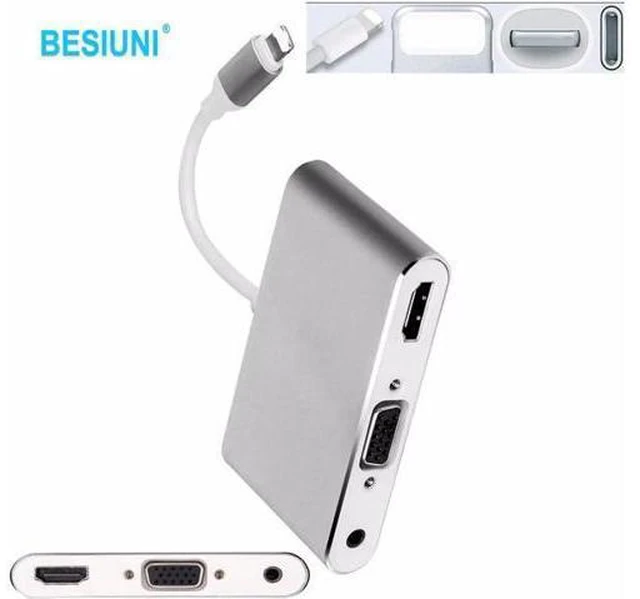 Main image of lighting to hdmi vga audio adapter hdmi vga converter adapter USB Cable for Ipho