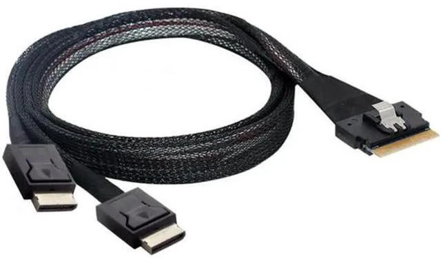 Alt view image 4 of 7 - PCI-E Ultraport Slimline SAS Slim 4.0 SFF-8654 8i 74pin to Dual Oculi