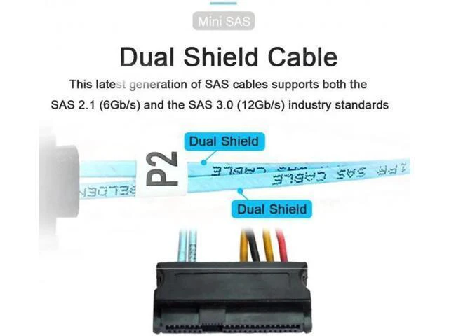 Alt view image 2 of 7 - SF-047 Slimline SAS 4.0 SFF-8654 4i 38pin Host to 4 SAS 29pin SFF-848