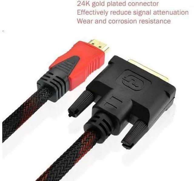 Alt view image 5 of 6 - Speed HDMI to DVI 24+1 pin adapter cables Male to Male Adapter Video Cable 1080P