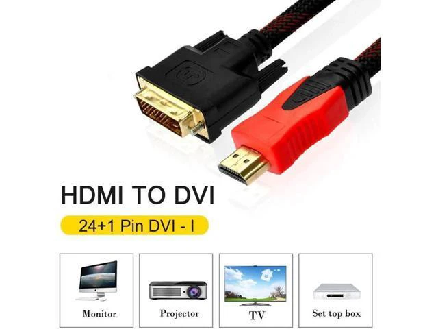 Alt view image 6 of 6 - Speed HDMI to DVI 24+1 pin adapter cables Male to Male Adapter Video Cable 1080P