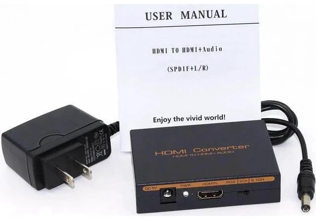 Main image of Audio Extractor Splitter to SPDIF RCA Stereo L/R Analog Output Converter est wit