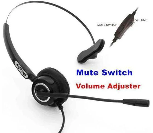 Main image of Volume and Mute with Mic office headset headphones with 4-pin RJ9 plug Anti-nois