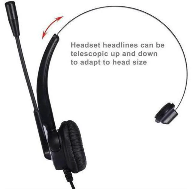 Alt view image 3 of 4 - Volume and Mute with Mic office headset headphones with 4-pin RJ9 plug Anti-nois