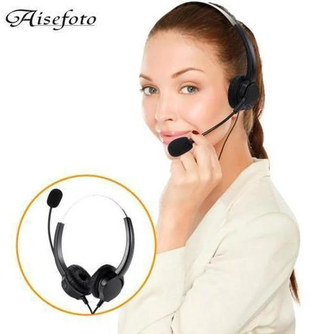 Main image of Professional Telephone Headset Clear Voice Noise Cancellation Call Center Binaur