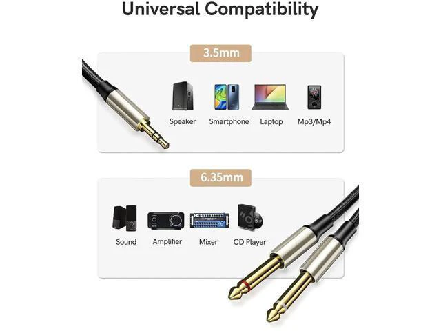 Alt view image 5 of 5 - 3.5mm to 6 .5mm Audio Cable -3.5mm to 6.35mm Audio Adapter for Mobile phones, Co