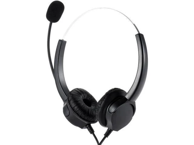 Alt view image 2 of 6 - Professional Telephone Headset Clear Voice Noise Cancellation Call Center Binaur