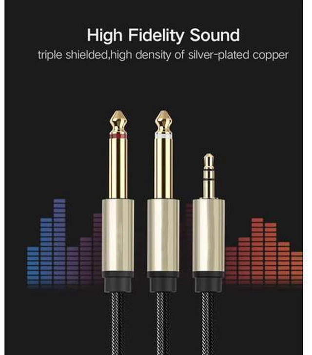 Alt view image 3 of 5 - 3.5mm to 6 .5mm Audio Cable -3.5mm to 6.35mm Audio Adapter for Mobile phones, Co
