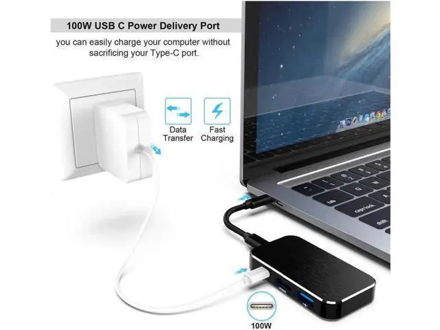 Main image of 5-in-1 USB-C to HDMI 2.0 4K Hub adapter Thunderbolt 3 Type-C to HDMI 4K Hub for