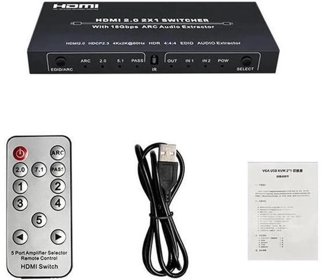 Alt view image 4 of 7 - Extractor & HDMI Video Switch UHD HDMI to HDMI+Audio (SPDIF+LCH/RCH) Audio Split