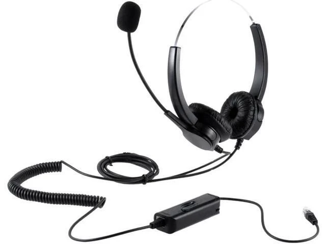 Alt view image 5 of 6 - Professional Telephone Headset Clear Voice Noise Cancellation Call Center Binaur