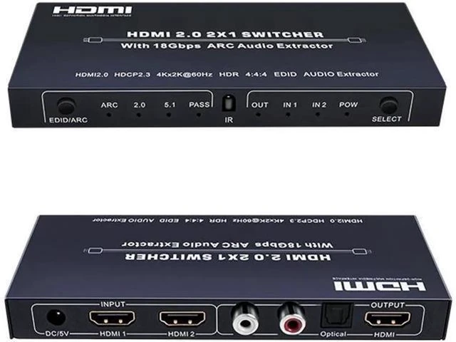 Alt view image 5 of 7 - Extractor & HDMI Video Switch UHD HDMI to HDMI+Audio (SPDIF+LCH/RCH) Audio Split