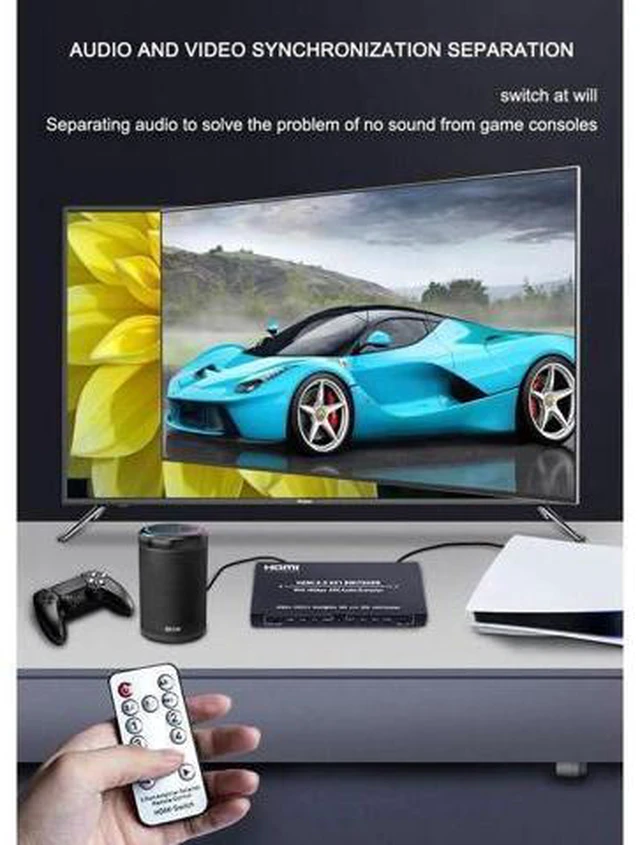 Alt view image 7 of 7 - Extractor & HDMI Video Switch UHD HDMI to HDMI+Audio (SPDIF+LCH/RCH) Audio Split